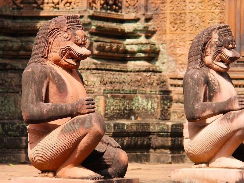 Start your journey with Banteay Srei’s vibrant glow